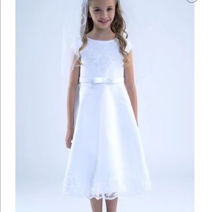 Us Angels white communion flower girl dress 7